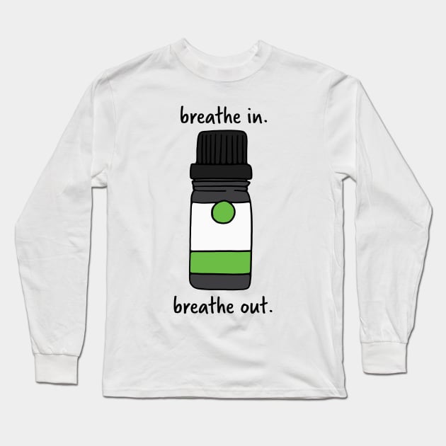 Green Essential Oil Long Sleeve T-Shirt by murialbezanson